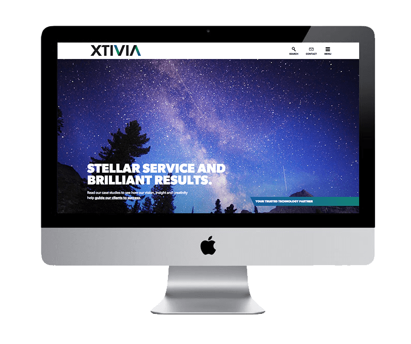Xtivia desktop homepage design